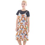 Cute Colorful Owl Cartoon Seamless Pattern Camis Fishtail Dress