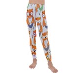 Cute Colorful Owl Cartoon Seamless Pattern Kids  Lightweight Velour Leggings