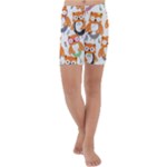 Cute Colorful Owl Cartoon Seamless Pattern Kids  Lightweight Velour Capri Yoga Leggings