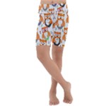 Cute Colorful Owl Cartoon Seamless Pattern Kids  Lightweight Velour Cropped Yoga Leggings