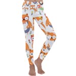 Cute Colorful Owl Cartoon Seamless Pattern Kids  Lightweight Velour Classic Yoga Leggings