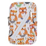 Cute Colorful Owl Cartoon Seamless Pattern Belt Pouch Bag (Small)