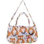 Cute Colorful Owl Cartoon Seamless Pattern Removable Strap Handbag