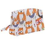 Cute Colorful Owl Cartoon Seamless Pattern Wristlet Pouch Bag (Large)