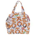 Cute Colorful Owl Cartoon Seamless Pattern Boxy Hand Bag