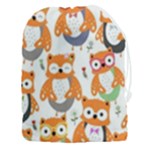 Cute Colorful Owl Cartoon Seamless Pattern Drawstring Pouch (3XL)