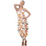 Cute Colorful Owl Cartoon Seamless Pattern Layered Bottom Dress