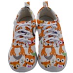 Cute Colorful Owl Cartoon Seamless Pattern Mens Athletic Shoes