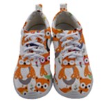 Cute Colorful Owl Cartoon Seamless Pattern Women Athletic Shoes