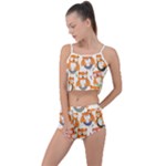 Cute Colorful Owl Cartoon Seamless Pattern Summer Cropped Co-Ord Set