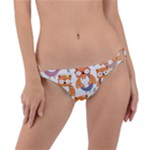 Cute Colorful Owl Cartoon Seamless Pattern Ring Detail Bikini Bottoms