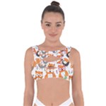 Cute Colorful Owl Cartoon Seamless Pattern Bandaged Up Bikini Top