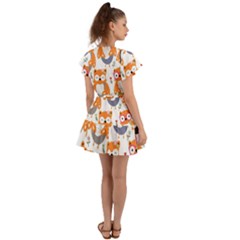 Flutter Sleeve Wrap Dress 