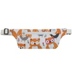 Cute Colorful Owl Cartoon Seamless Pattern Active Waist Bag