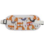 Cute Colorful Owl Cartoon Seamless Pattern Rounded Waist Pouch