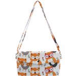 Cute Colorful Owl Cartoon Seamless Pattern Removable Strap Clutch Bag