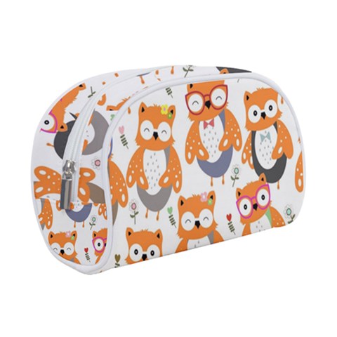 Cute Colorful Owl Cartoon Seamless Pattern Make Up Case (Small) from ArtsNow.com