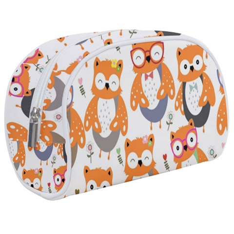 Cute Colorful Owl Cartoon Seamless Pattern Make Up Case (Medium) from ArtsNow.com