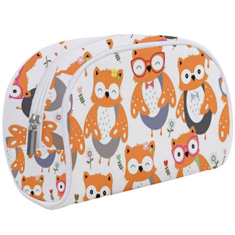 Cute Colorful Owl Cartoon Seamless Pattern Make Up Case (Large) from ArtsNow.com