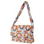 Cute Colorful Owl Cartoon Seamless Pattern Full Print Messenger Bag (M)