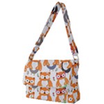 Cute Colorful Owl Cartoon Seamless Pattern Full Print Messenger Bag (L)