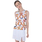 Cute Colorful Owl Cartoon Seamless Pattern Women s Sleeveless Sports Top