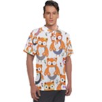 Cute Colorful Owl Cartoon Seamless Pattern Men s Polo T-Shirt