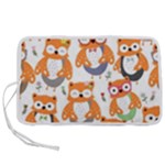 Cute Colorful Owl Cartoon Seamless Pattern Pen Storage Case (S)