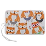 Cute Colorful Owl Cartoon Seamless Pattern Pen Storage Case (M)