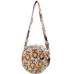 Cute Colorful Owl Cartoon Seamless Pattern Crossbody Circle Bag