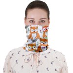 Cute Colorful Owl Cartoon Seamless Pattern Face Covering Bandana (Adult)