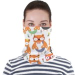 Cute Colorful Owl Cartoon Seamless Pattern Face Seamless Bandana (Adult)