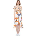 Cute Colorful Owl Cartoon Seamless Pattern High Low Boho Dress