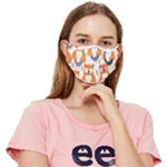 Cute Colorful Owl Cartoon Seamless Pattern Fitted Cloth Face Mask (Adult)