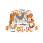 Cute Colorful Owl Cartoon Seamless Pattern Inside Out Bucket Hat