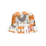 Cute Colorful Owl Cartoon Seamless Pattern Inside Out Bucket Hat (Kids)