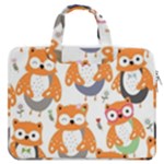 Cute Colorful Owl Cartoon Seamless Pattern MacBook Pro 13  Double Pocket Laptop Bag