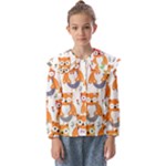 Cute Colorful Owl Cartoon Seamless Pattern Kids  Peter Pan Collar Blouse