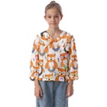 Cute Colorful Owl Cartoon Seamless Pattern Kids  Sailor Shirt