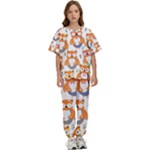 Cute Colorful Owl Cartoon Seamless Pattern Kids  T-Shirt and Pants Sports Set