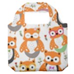 Cute Colorful Owl Cartoon Seamless Pattern Premium Foldable Grocery Recycle Bag