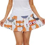 Cute Colorful Owl Cartoon Seamless Pattern Women s Skort
