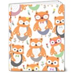 Cute Colorful Owl Cartoon Seamless Pattern 8  x 10  Hardcover Notebook
