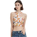 Cute Colorful Owl Cartoon Seamless Pattern Cut Out Top