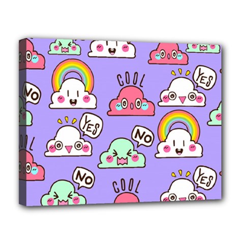 Cloud Seamless Pattern Canvas 14  x 11  (Stretched) from ArtsNow.com