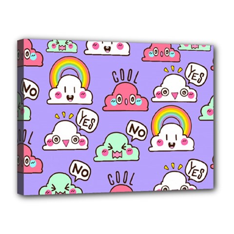 Cloud Seamless Pattern Canvas 16  x 12  (Stretched) from ArtsNow.com