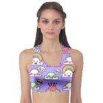 Cloud Seamless Pattern Fitness Sports Bra