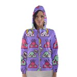 Cloud Seamless Pattern Women s Hooded Windbreaker