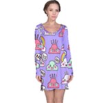 Cloud Seamless Pattern Long Sleeve Nightdress