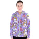 Cloud Seamless Pattern Women s Zipper Hoodie